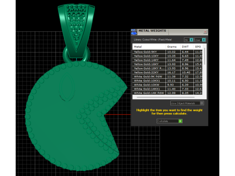 Custom Yellow Gold Diamond Pendant 3D Baskı Modeli