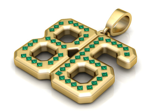 HIP HOP 86 NUMBER PENDANT 3D Print Model