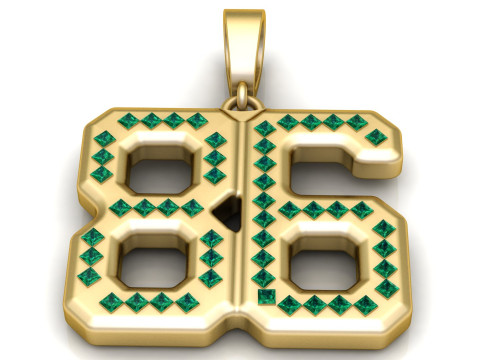 HIP HOP 86 NUMBER PENDANT Modelo de Impressão 3D