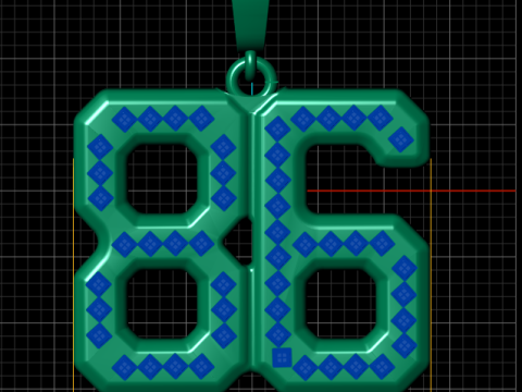 HIP HOP 86 NUMBER PENDANT Modelo de Impressão 3D