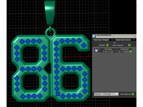 HIP HOP 86 NUMBER PENDANT Modelo de Impressão 3D