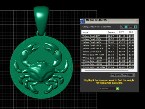 White Gold Pendant z 3D Print Model