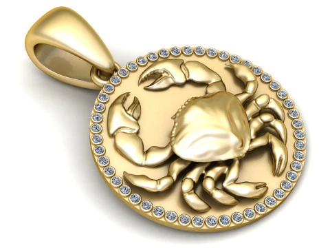 White Gold Pendant z 3D Print Model