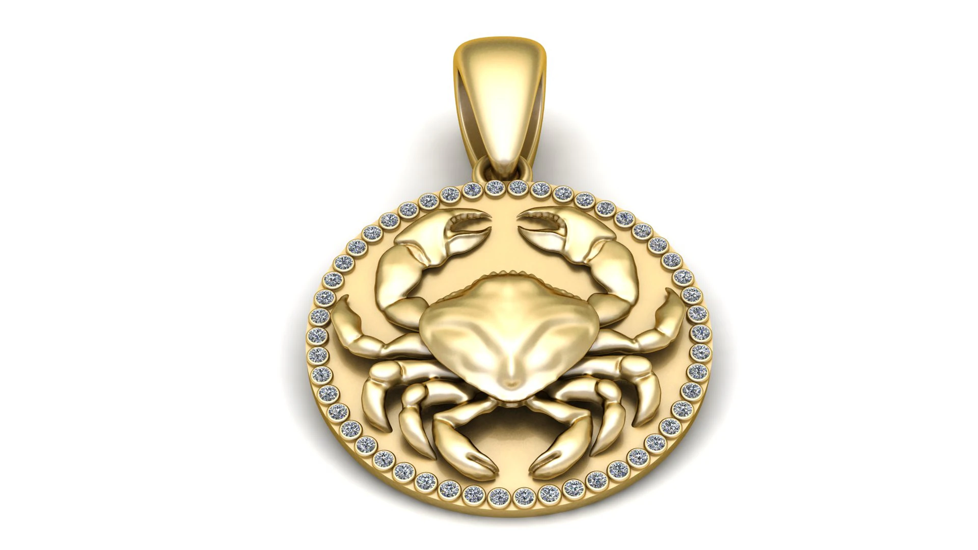 White Gold Pendant z 3D Print Model .c4d .max .obj .3ds .fbx .stl .blend 