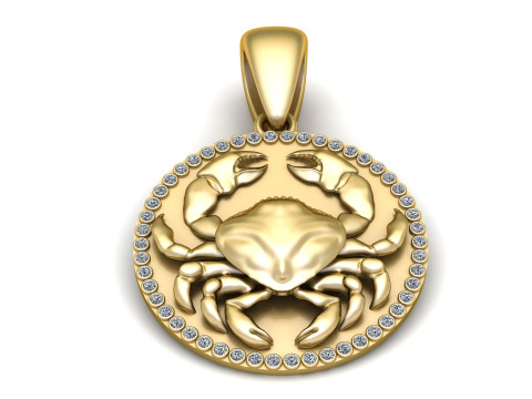 White Gold Pendant z 3D Print Model