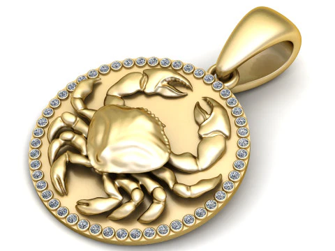 White Gold Pendant z 3D Print Model