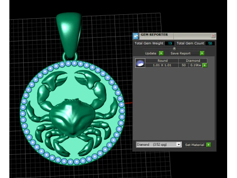 White Gold Pendant z 3D Print Model