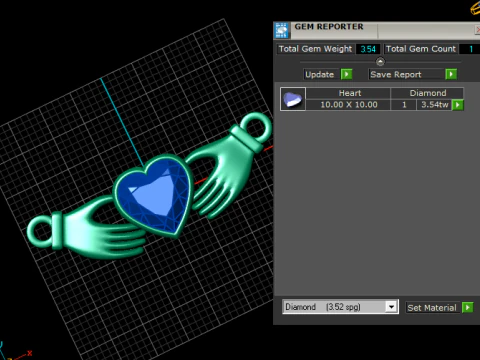 Ruby Ring July Birthstone Carat Heart Shape Ruby pendant 3D Print Model