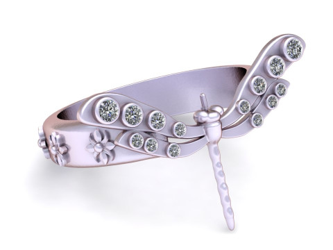 DRAGONFLY INSECT DESIGN RING 3D PRINTABLE 3D-printmodel