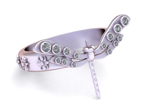 DRAGONFLY INSECT DESIGN RING 3D PRINTABLE 3D Print Model