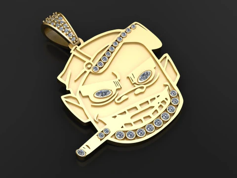 PENDENTE rico com rosto gelado Modelo de Impressão 3D