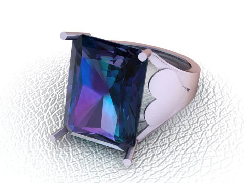 Vintage Aquamarine Ring pendant 3D Print Model