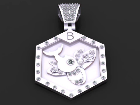 QUEEN HONEY BEE PENDANT 3D PENDANT 3D Print Model