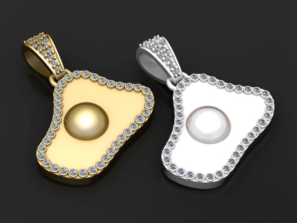 Buy Crystal Jewellery pendant 3D Print Model .c4d .max .obj .3ds .fbx .stl .blend