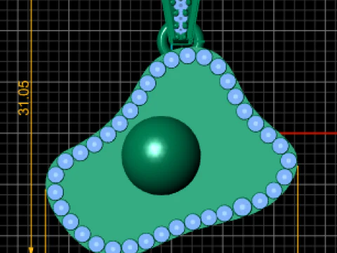 Buy Crystal Jewellery pendant 3D Print Model