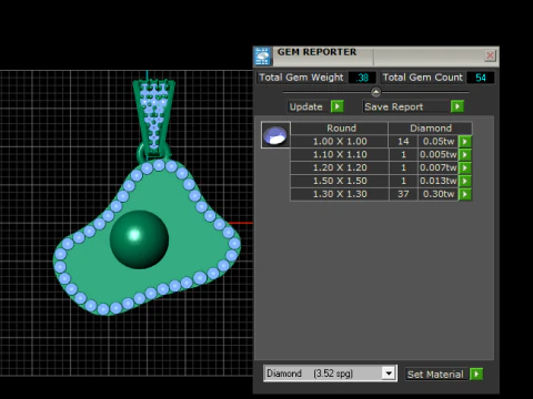 Buy Crystal Jewellery pendant 3D Print Model