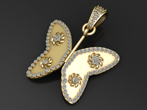 BUTTERFLY INSECT PENDANT Model Cetak 3D