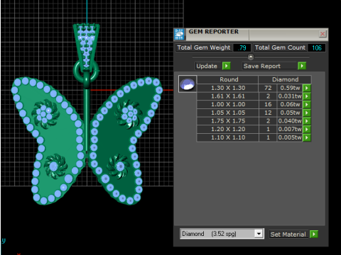 BUTTERFLY INSECT PENDANT Model Cetak 3D