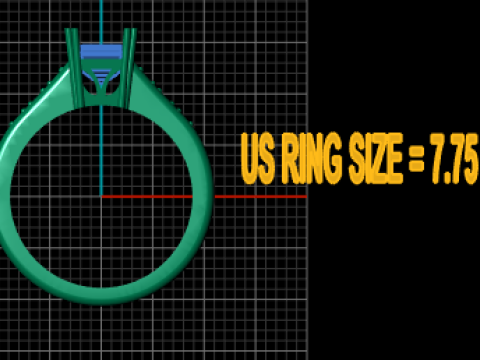 Emerald Cut Lab Created Ruby pendant Modello di stampa 3D