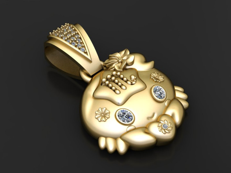 STYLISH CAT PANDANT 3D Принт Модель .c4d .max .obj .3ds .fbx .stl .blend