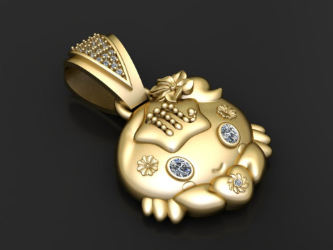 STYLISH CAT PANDANT 3D Print Model