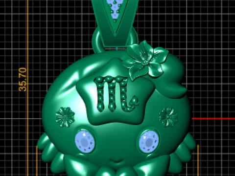 STYLISH CAT PANDANT 3D Print Model