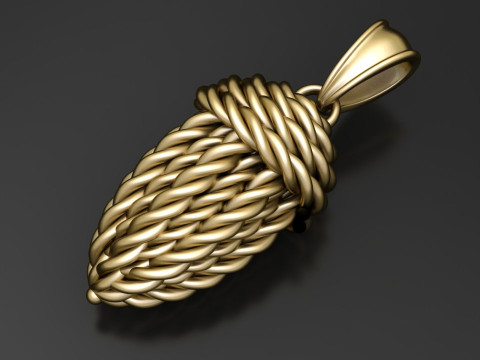 Vintage Yellow Gold pendant Modello di stampa 3D
