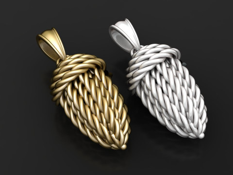 Vintage Yellow Gold pendant Modello di stampa 3D