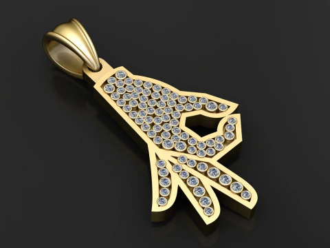 Pingente pingente de diamante real Modelo de Impressão 3D