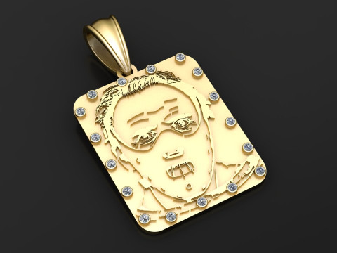 Style with this stunning Gold Pendant Modèles 3D en vedette