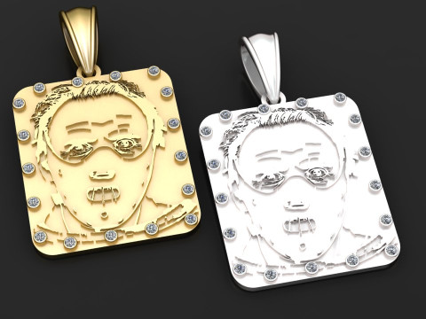 Style with this stunning Gold Pendant 3D Принт Модель