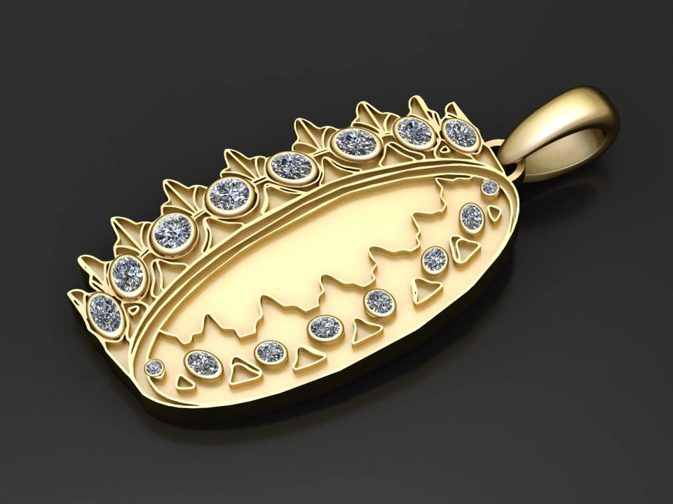 Oval Ounce Frame Pendant 3D Print Model .c4d .max .obj .3ds .fbx .stl .blend 