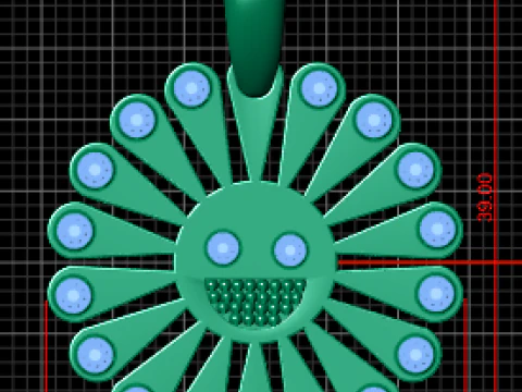 New Style Number Eleven Happy Face Round Charm pendant 3D Print Model