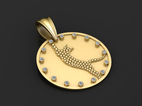 Cazador claro zirco animal gato gatinho pingente pendant Model do druku 3D