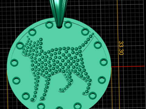 Rhinestone Cute Cat Necklace pendant 3D 프린트 모델