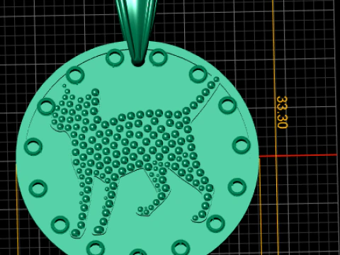 Rhinestone Cute Cat Necklace pendant 3D Print Model