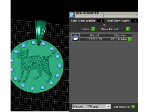 Rhinestone Cute Cat Necklace pendant 3D 프린트 모델