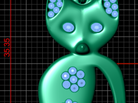 Teamer Cute Cat Kitten Pendant 3D Print Model