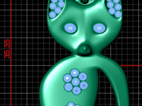 Teamer Cute Cat Kitten Pendant 3D Print Model