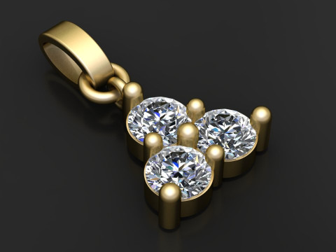 Eclipse Collection Emerald and Diamond Circle Pendant 3D Baskı Modeli