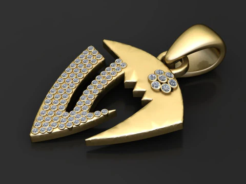 KIRIK BUZLANMIŞ ZİNCİR kolye 3D Baskı Modeli