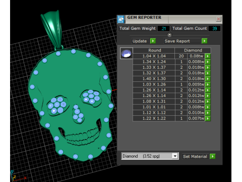 Skull Pendant Pave Diamond Skull Diamond Pendant 3D-printmodel