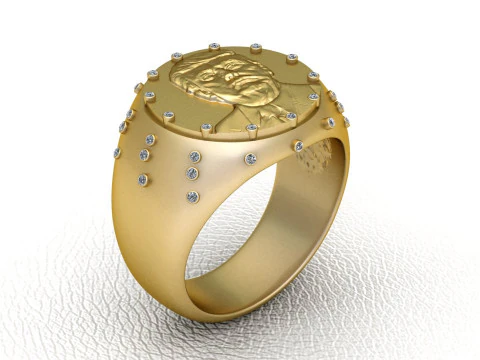 Okrągły pierścionek z aniołem Wodoodporny wisiorek z biżuterią Model do druku 3D