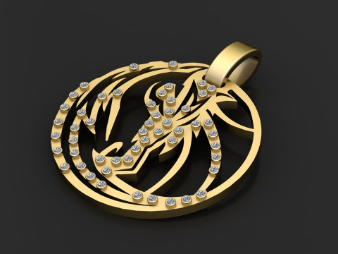 Flame Flying Dragon Pendant 3D-Druckmodell