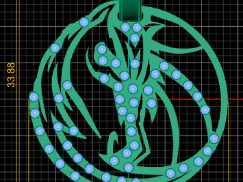Flame Flying Dragon Pendant 3D-Druckmodell