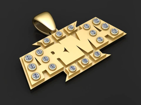 ARMA 3 ロゴ木製マグネット ペンダント 3Dプリントモデル