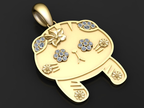 Cat and Kitten Pendant Modèles 3D en vedette