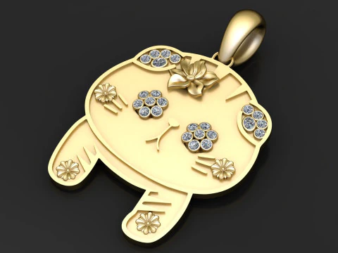 Cat and Kitten Pendant 3D Print Model