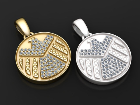 OFFICIAL Agents of Shield pendant Model Cetak 3D