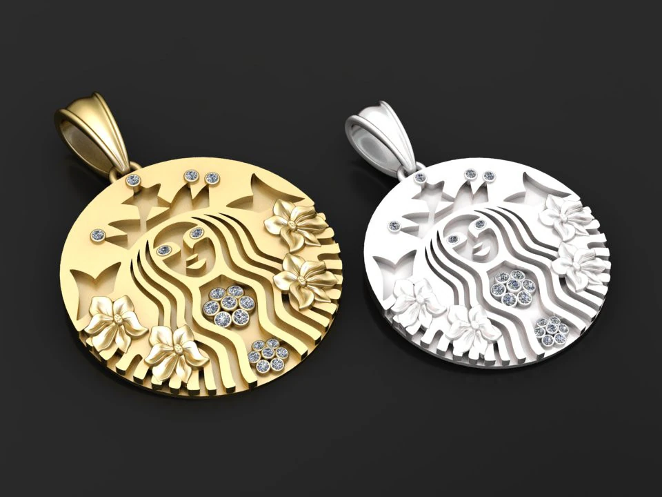 Starbucks pendant 3D Print Model .c4d .max .obj .3ds .fbx .stl .blend